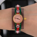  Shop Authentic Gucci Vintage Web Pink Mother of Pearl Dial Two Tone Plastic Strap Watch For Women - YA143525 - Luxxuri