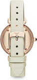  Shop Authentic Emporio Armani Gianni T Bar Light Brown Dial White Leather Strap Watch For Women - AR1769 - Luxxuri