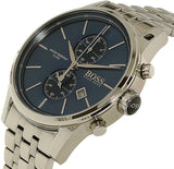  Shop Authentic Hugo Boss Jet Blue Dial Silver Steel Strap Watch for Men - 1513384 - Luxxuri