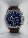  Shop Authentic Hugo Boss Ikon Blue Dial Black Leather Strap Watch for Men - 1513176 - Luxxuri