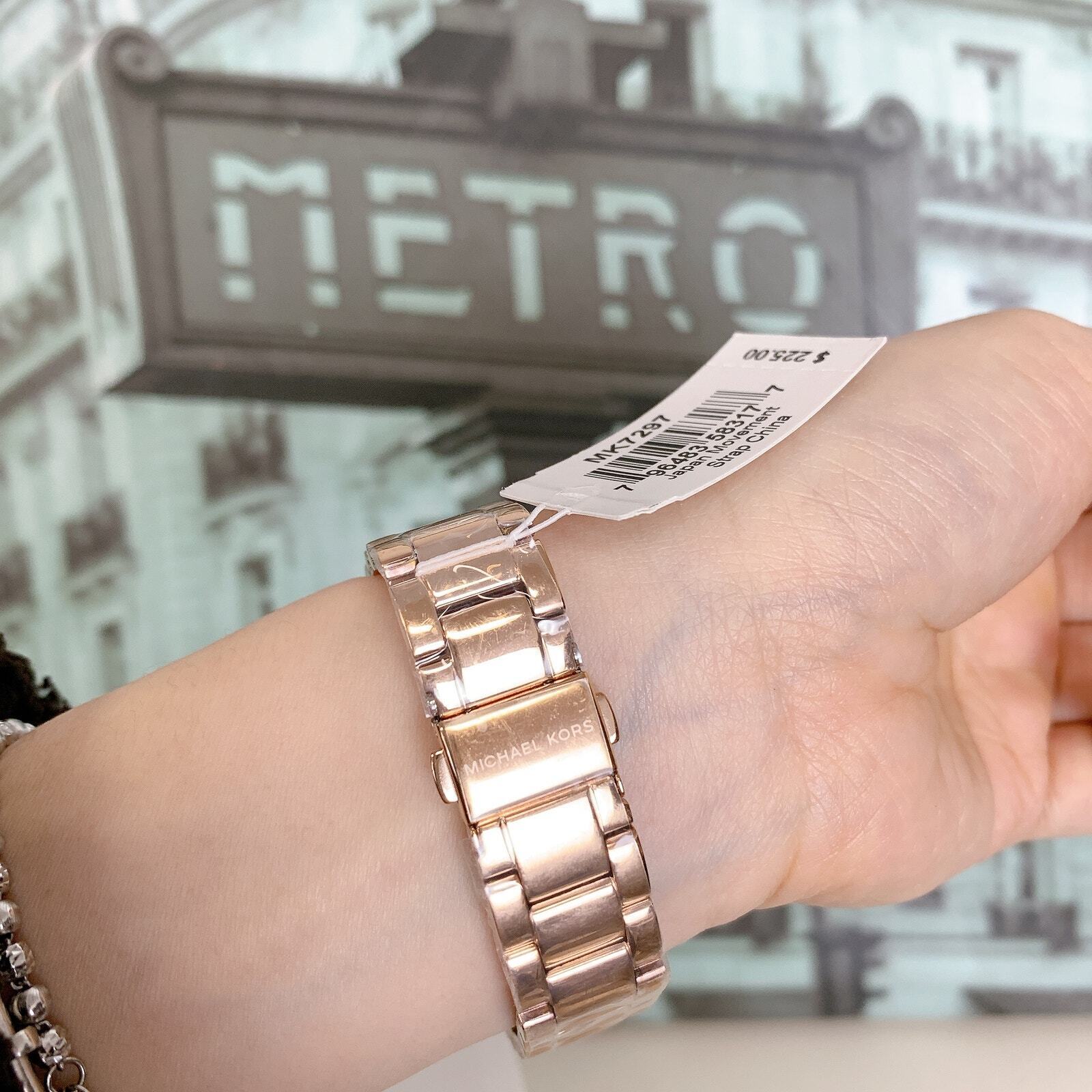  Shop Authentic Michael Kors Layton Three Hand Silver Dial Rose Gold Steel Strap Watch For Women - MK7297 - Luxxuri