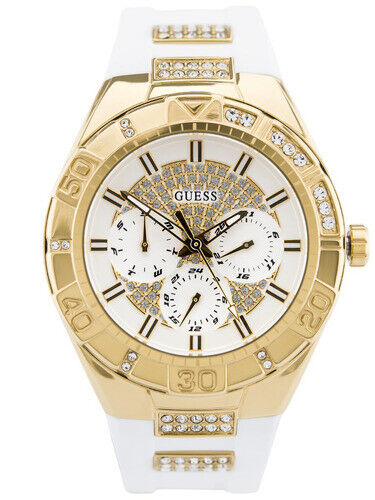  Shop Authentic Guess Luna Diamonds White Dial White Rubber Strap Watch for Women - W0653L3 - Luxxuri
