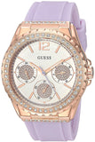  Shop Authentic Guess Starlight Diamonds White Dial Purple Rubber Strap Watch for Women - W0846L6 - Luxxuri