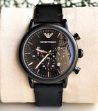  Shop Authentic Emporio Armani Dress Chronograph Black Dial Black Leather Strap Watch For Men - AR1918 - Luxxuri