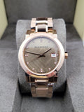  Shop Authentic Burberry The City Diamonds Rose Gold Dial Rose Gold Steel Strap Watch for Women - BU9126 - Luxxuri