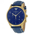  Shop Authentic Emporio Armani Chronograph Midnight Blue Dial Blue Leather Strap Watch For Men - AR1862 - Luxxuri