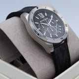  Shop Authentic Michael Kors Brecken Chronograph Black Dial Black Leather Strap Watch For Men - MK8850 - Luxxuri