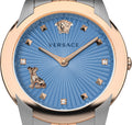  Shop Authentic Versace Audrey Quartz Blue Dial Two Tone Steel Strap Watch for Women - VELR00619 - Luxxuri