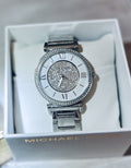  Shop Authentic Michael Kors Catlin Silver Dial Silver Steel Strap Watch for Women - MK3355 - Luxxuri