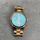  Shop Authentic Michael Kors Runway Chronograph Turquoise Dial Rose Gold Steel Strap Watch For Women - MK6164 - Luxxuri