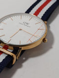  Shop Authentic Daniel Wellington Classic Canterbury White Dial Two Tone NATO Strap Watch For Women - DW00100030 - Luxxuri
