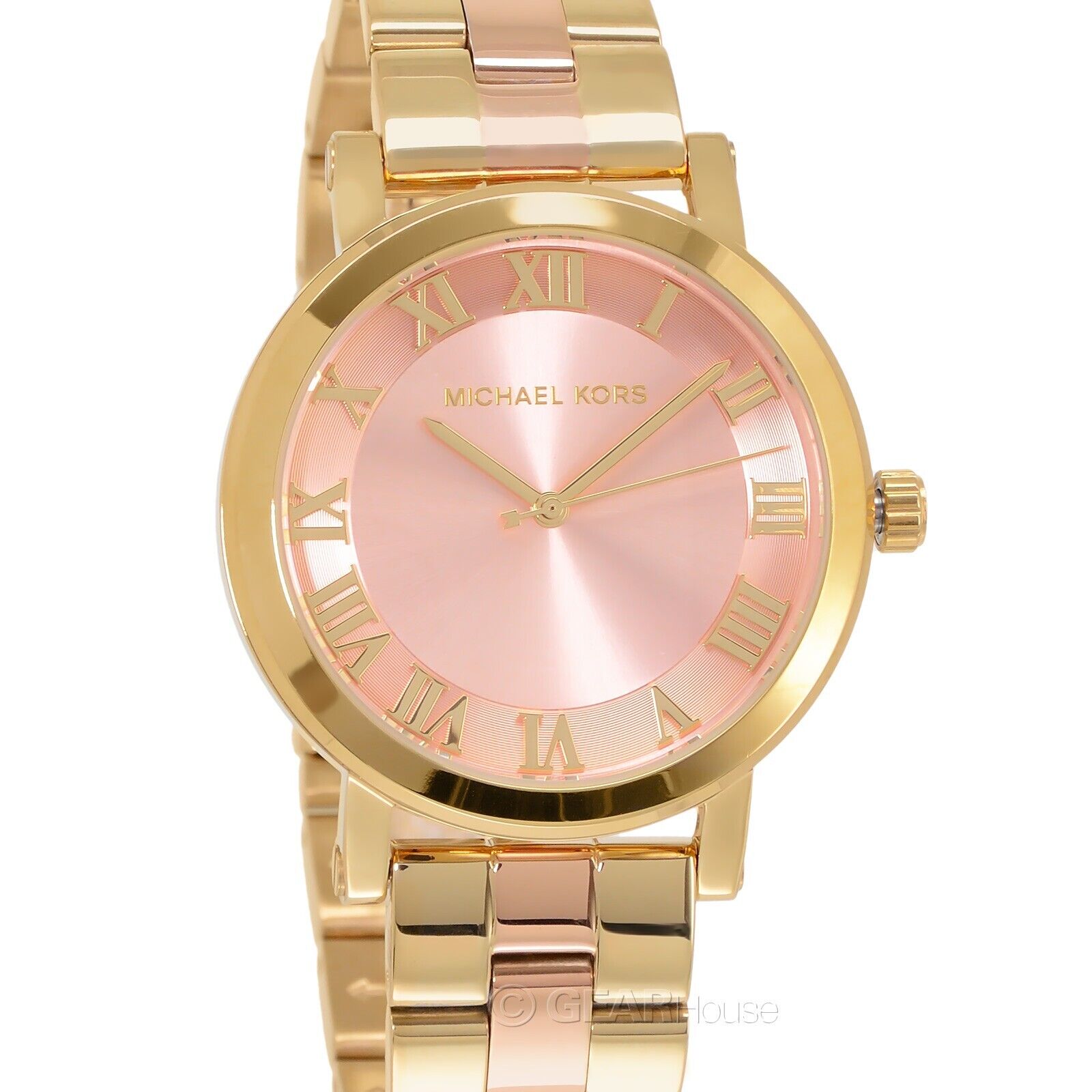 Michael Kors Norie Gold Dial Two Tone Steel Strap Watch for Women - MK3586
