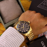  Shop Authentic Guess Chaser Chronograph Black Dial Gold Steel Strap Watch for Men - W0170G2 - Luxxuri