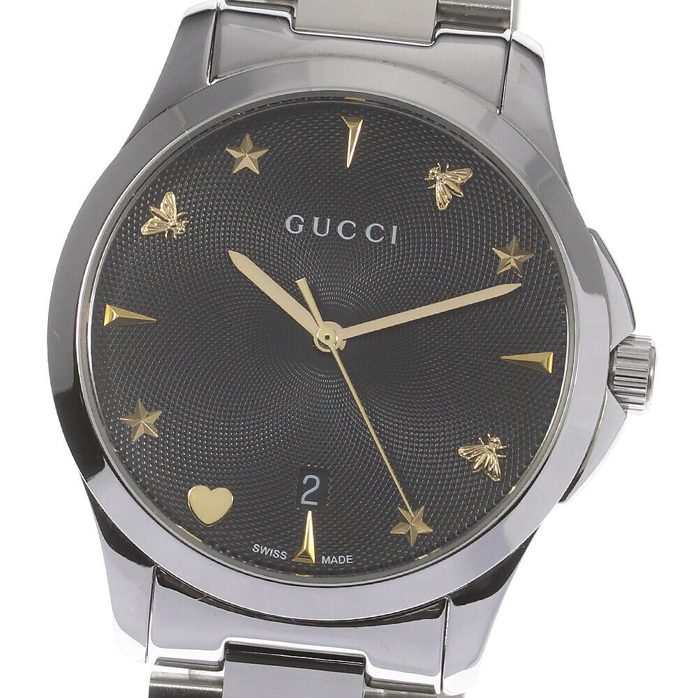  Shop Authentic Gucci G Timeless Black Dial Silver Steel Strap Watch For Women - YA1264029 - Luxxuri