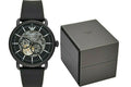  Shop Authentic Emporio Armani Meccanico Automatic Skeleton Dial Black Leather Strap Watch For Men - AR60008 - Luxxuri