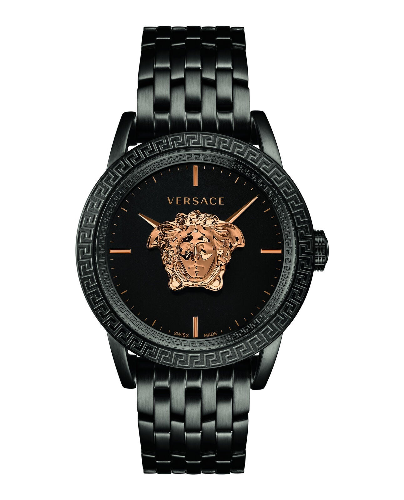  Shop Authentic Versace Palazzo Empire Black Dial Black Steel Strap Watch for Men - VERD00518 - Luxxuri