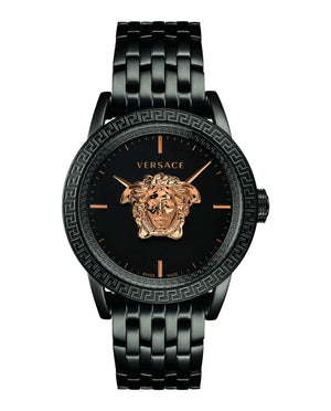  Shop Authentic Versace Palazzo Empire Black Dial Black Steel Strap Watch for Men - VERD00518 - Luxxuri