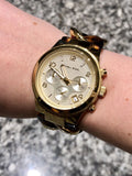  Shop Authentic Michael Kors Runway Gold Dial Two Tone Steel Strap Watch for Women - MK4222 - Luxxuri