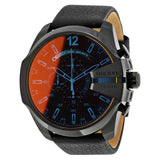  Shop Authentic Diesel Mega Chief Black Dial Black Leather Strap Watch For Men - DZ4323 - Luxxuri