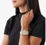  Shop Authentic Michael Kors Ritz Three-Hand Glitz Crystals Gold Dial Gold Steel Strap Watch for Women - MK6747 - Luxxuri