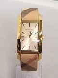  Shop Authentic Burberry Nova Gold Tone Square Dial Leather Strap Watch for Women - BU1582 - Luxxuri