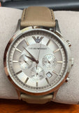  Shop Authentic Emporio Armani Classic Chronograph Silver Dial Brown Leather Strap Watch For Men - AR2471 - Luxxuri