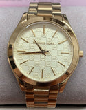  Shop Authentic Michael Kors Slim Runway Gold Dial Gold Steel Strap Watch for Women - MK3335 - Luxxuri
