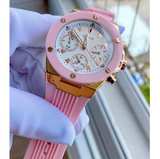  Shop Authentic Guess Athena White Dial Pink Rubber Strap Watch For Women - GW0030L4 - Luxxuri