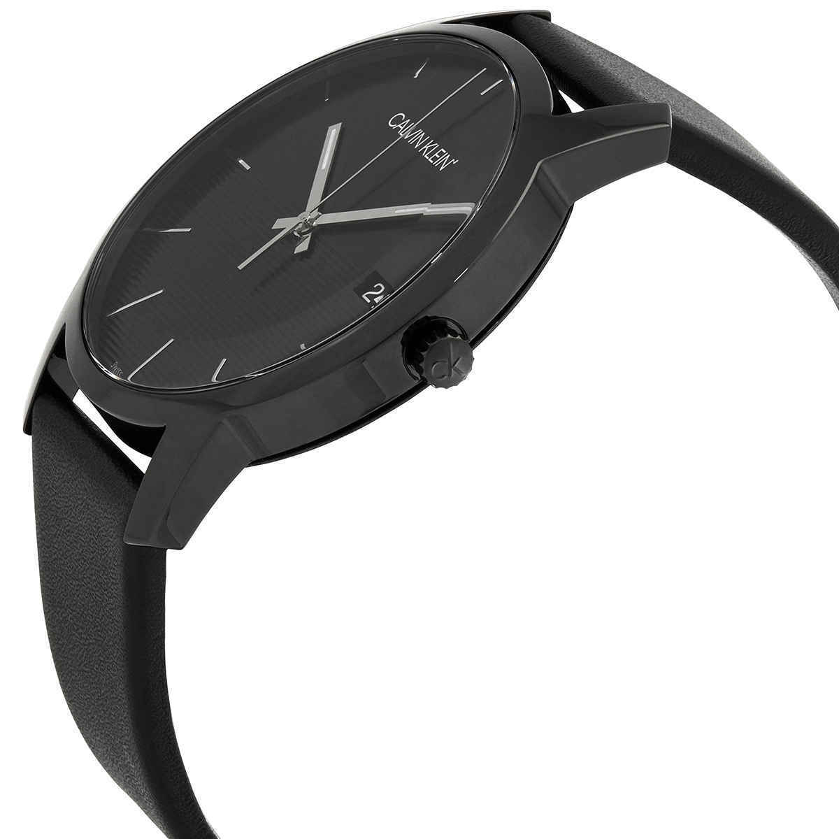 Shop Authentic Calvin Klein City Quartz Black Dial Black Leather Strap Watch for Men - K2G2G4C1 - Luxxuri