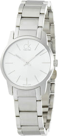  Shop Authentic Calvin Klein City Silver Dial Silver Steel Strap Watch for Women - K2G23126 - Luxxuri