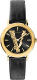  Shop Authentic Versace Virtus Quartz Black Dial Black Leather Strap Watch for Women - VEHC00119 - Luxxuri