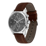  Shop Authentic Hugo Boss Aeroliner Chronograph Quartz Grey Dial Brown Leather Strap Watch For Men - HB1512570 - Luxxuri