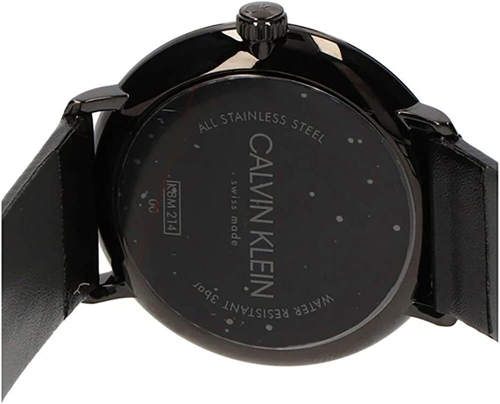  Shop Authentic Calvin Klein High Noon Quartz Black Dial Black Leather Strap Watch for Men - K8M214CB - Luxxuri