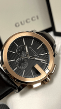  Shop Authentic Gucci G Chrono Black Dial Brown Leather Strap Watch For Men - YA101202 - Luxxuri