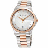  Shop Authentic Gucci G Timeless Silver Dial Two Tone Steel Strap Watch For Men - YA126473 - Luxxuri