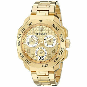  Shop Authentic Versace Dylos Chronograph Gold Dial Gold Steel Strap Watch for Men - VQC040015 - Luxxuri
