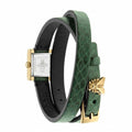  Shop Authentic Gucci G Frame Double Mother of Pearl Dial Green Leather Strap Watch For Women - YA128525 - Luxxuri