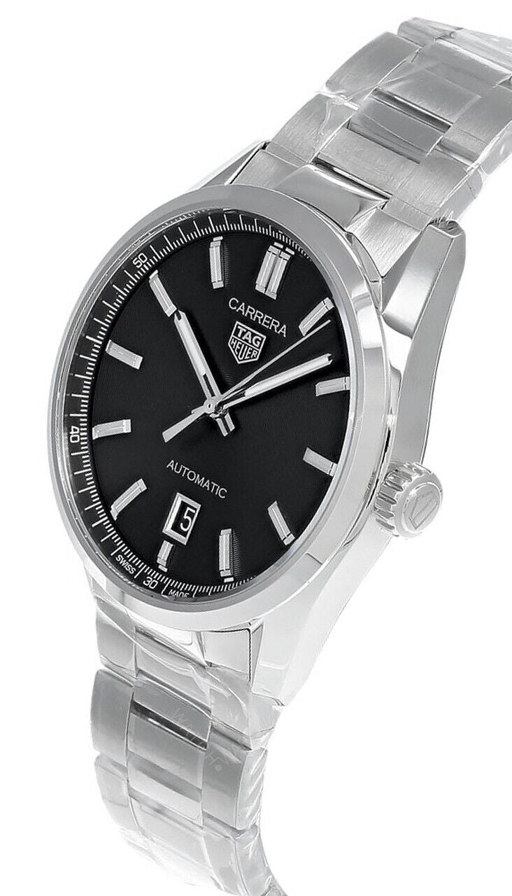  Shop Authentic Tag Heuer Carrera Date Black Dial Silver Steel Strap Watch for Men - WBN2110.BA0639 - Luxxuri