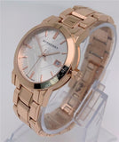  Shop Authentic Burberry The City White Dial Rose Gold Steel Strap Watch for Women - BU9104 - Luxxuri