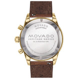  Shop Authentic Movado Heritage Chronograph Green Dial Brown Leather Strap Watch For Men - 3650062 - Luxxuri