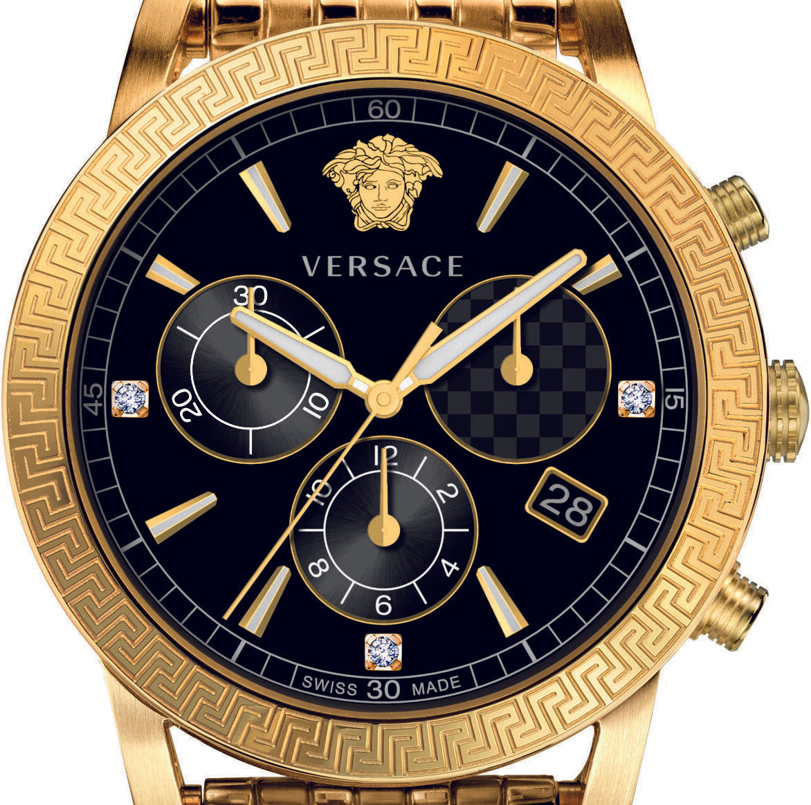  Shop Authentic Versace Sport Tech Chronograph Black Dial Gold Steel Strap Watch for Men - VELT00419 - Luxxuri