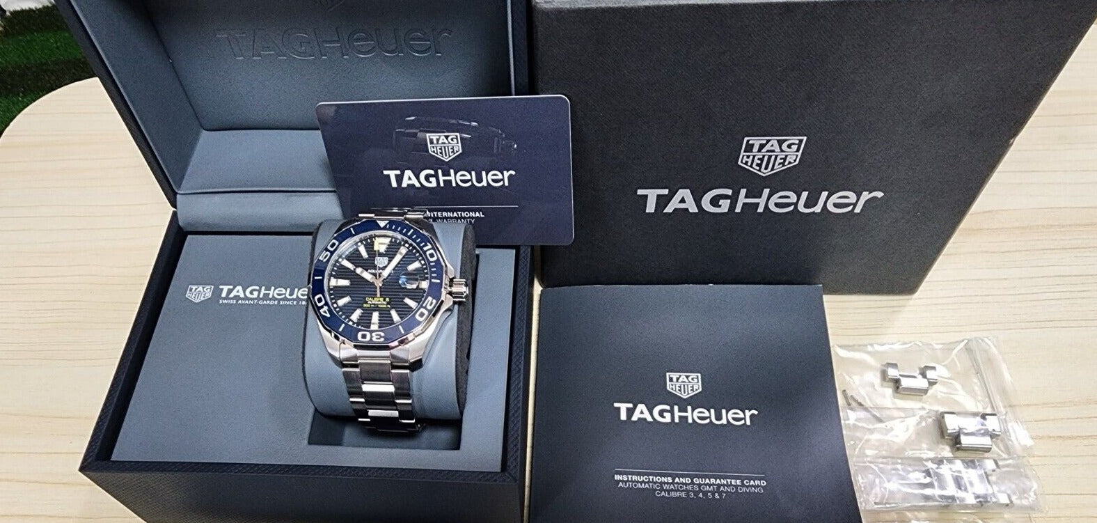  Shop Authentic Tag Heuer Aquaracer Calibre 5 Blue Dial Silver Steel Strap Watch for Men - WAY201B.BA0927 - Luxxuri