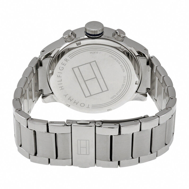  Shop Authentic Tommy Hilfiger Jackson Chronograph Blue Dial Silver Steel Strap Watch for Men - 1791242 - Luxxuri
