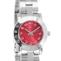 Marc Jacobs Amy Red Dial Silver Steel Strap Watch for Women - MBM3335
