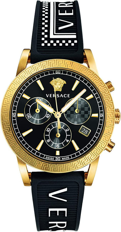  Shop Authentic Versace Sports Tech Chronograph Black Dial Black Rubber Strap Watch for Men - VELT00119 - Luxxuri