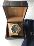  Shop Authentic Guess Rigor Analog Black Dial Black Leather Strap Watch For Men - W0040G4 - Luxxuri