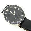  Shop Authentic Emporio Armani Gianni Quartz Black Dial Black Leather Strap Watch For Men - AR0382 - Luxxuri