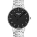 Tissot Everytime Large Black Dial Silver Mesh Bracelet Watch For Men - T109.610.11.077.00