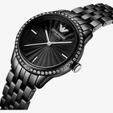  Shop Authentic Emporio Armani Crystal Ceramica Black Dial Black Steel Strap Watch For Women - AR1478 - Luxxuri
