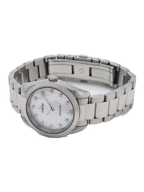  Shop Authentic Omega Seamaster Aqua Terra Quartz Diamonds Mother of Pearl Dial Silver Steel Strap Watch for Women - 220.10.28.60.55.001 - Luxxuri